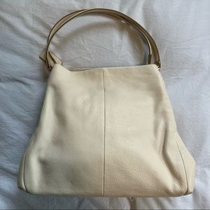 Coach Three Pocket Cream Leather Bag